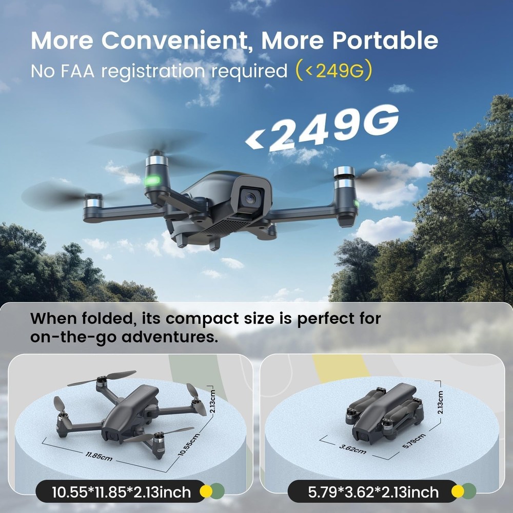 Foldable Drone with Follow Me & Auto Return