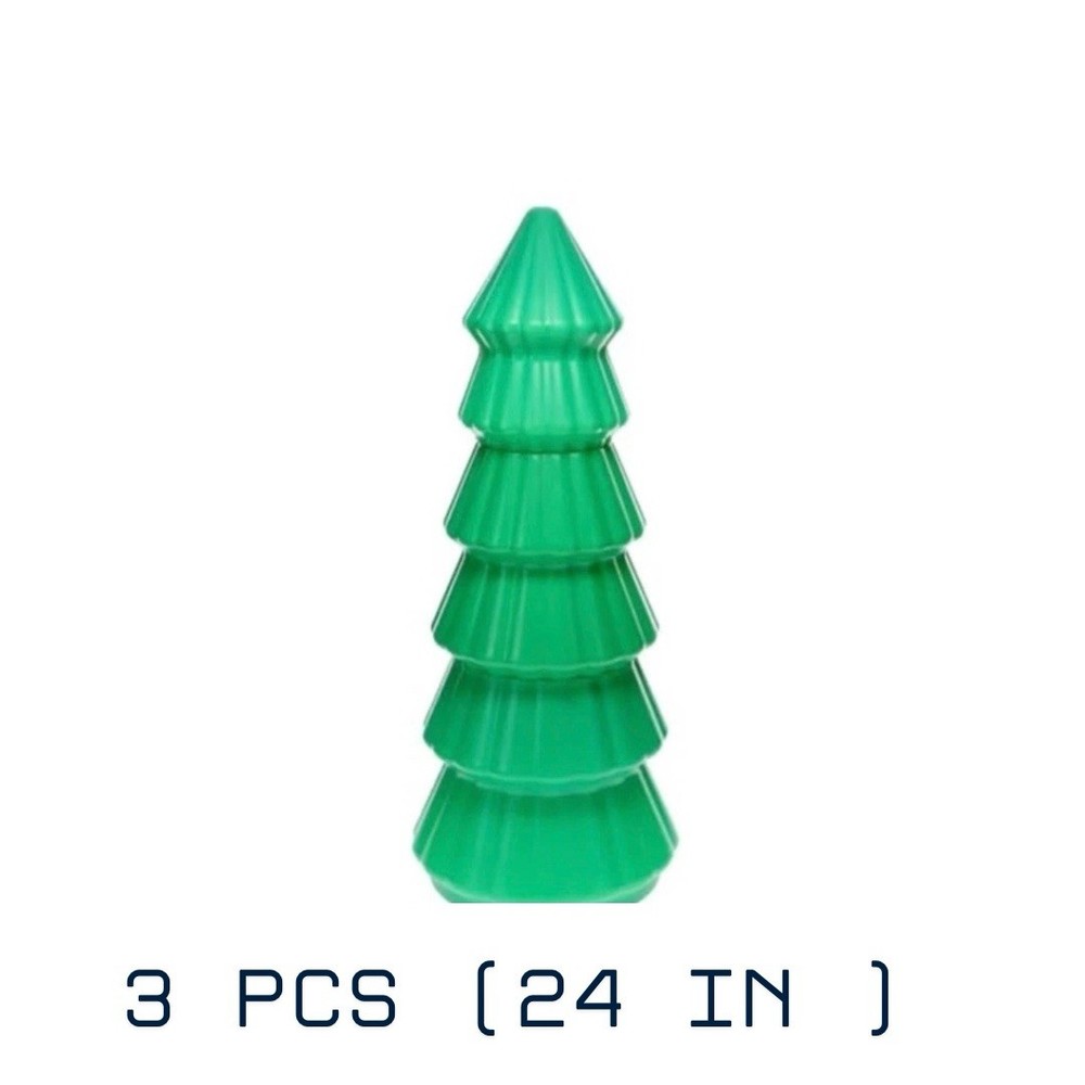 24" STACKABLE TREE durable plastic Christmas Winter Indoor Outdoor 3 Pcs In 1