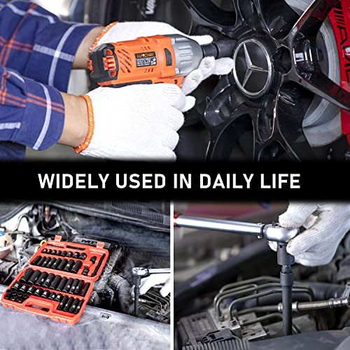 48-Piece 3/8" Drive 6-Point Impact Socket Set SAE and 3/8“ Socket Set