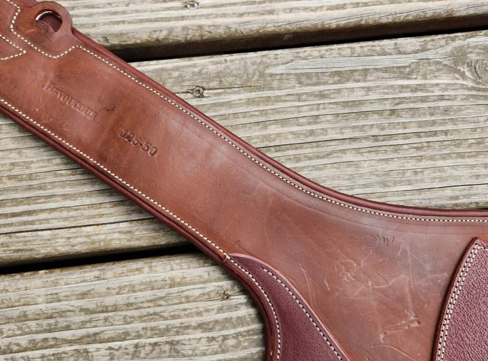 Devoucoux Medium Brown Padded Belly Guard Stud Jump Girth - Size 50"
