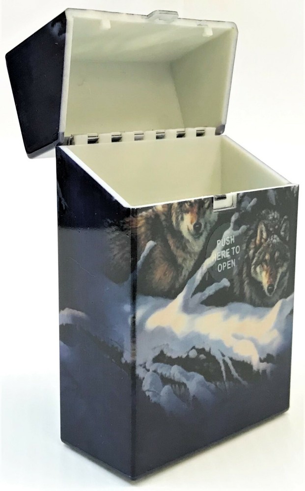 Eclipse Wolf Design Hard Plastic Crushproof Cigarette Case, 2ct, Kings 3116D17-2