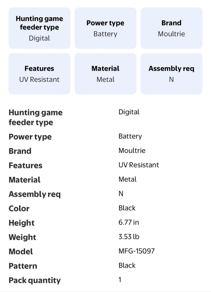 Moultrie Pro Hunter III Deer Feeder Kit Quicklock Adapter Bluetooth Connect