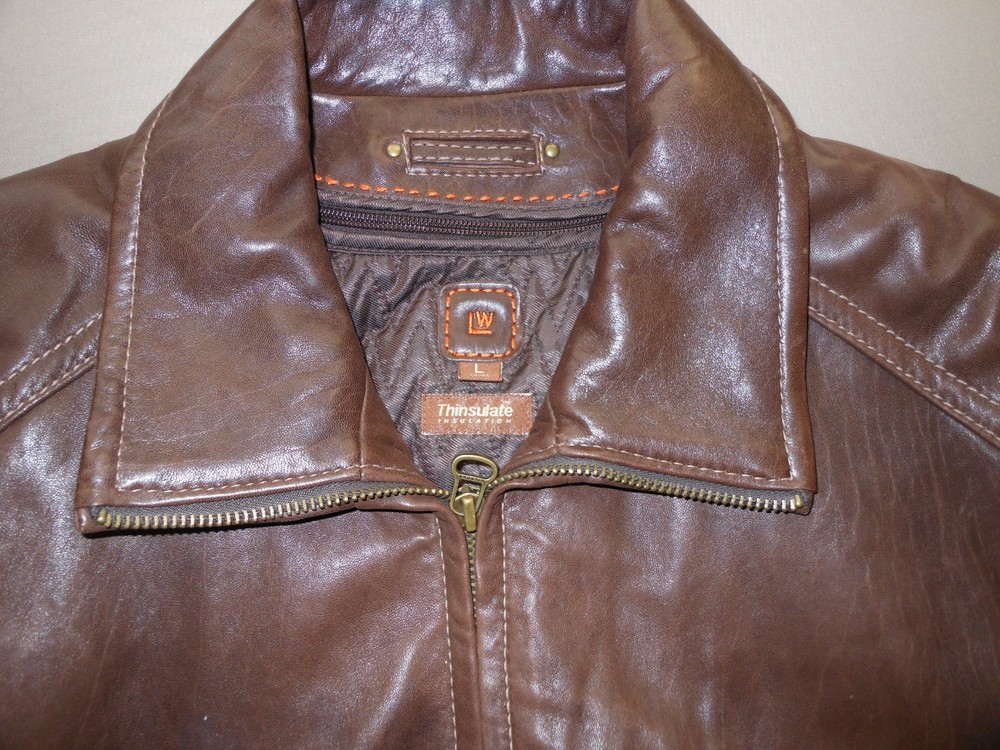 Wilson Large Brown Leather Jacket with Thinsulate Lining