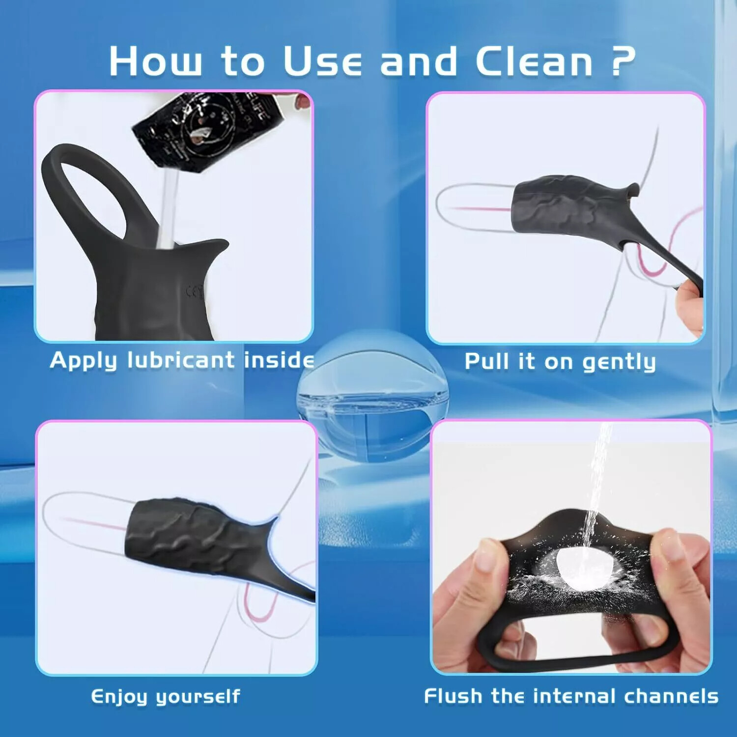 Men Penis Cock Ring Vibrator G-spot Dildo Massager Couple foreplay sex toys