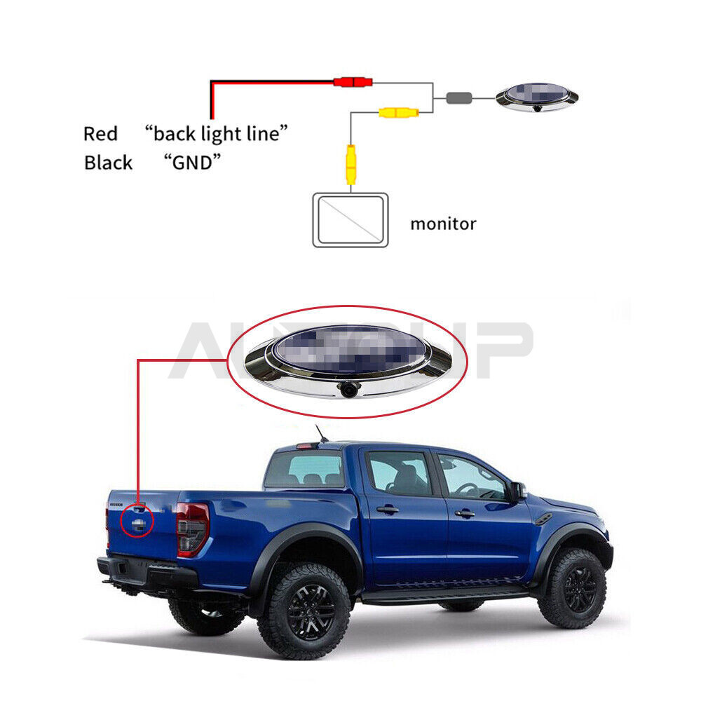 Tailgate Emblem Oval & Back Up Camera Kit for 09-16 Ford F150 F250 F350