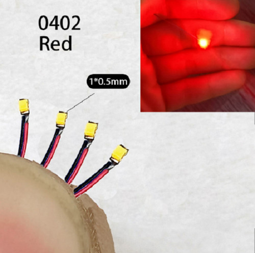 0402 Red Yellow Blue Green White Orange Warm SMD Led Pre-wired For Model 30CM 3V