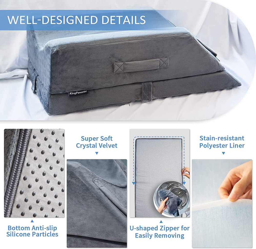 4-Height Adjustable Leg Elevation Pillows for after Surgery, Injuries, or Rest,