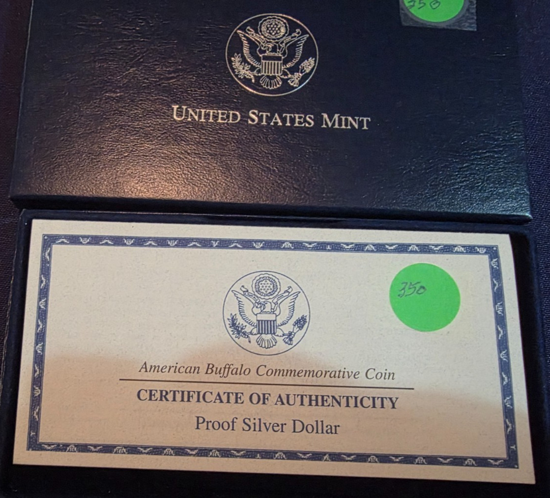 2001 American Buffalo Commemorative Silver Dollar, 1 Coin Set Original Box + COA