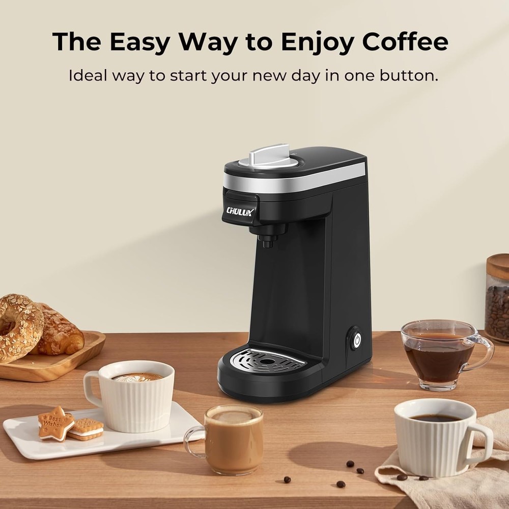 800W Mini Coffee Machine - Auto Shut-off & One Button Operation for 12oz Brew