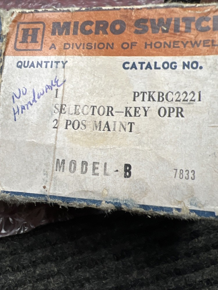 Micro Switch PTKBC2221 Selector Key OPR 2 POS MAINT