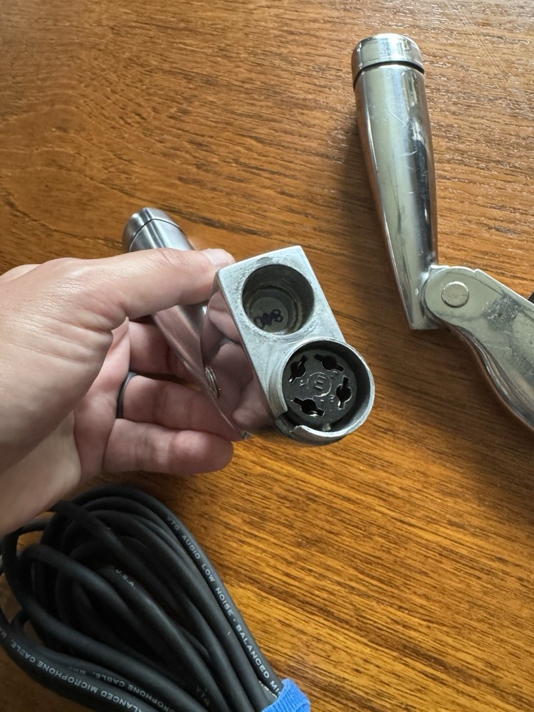 VINTAGE ELECTRO-VOICE MODEL 623 DYNAMIC MICROPHONE Pair Tested Works Art Deco