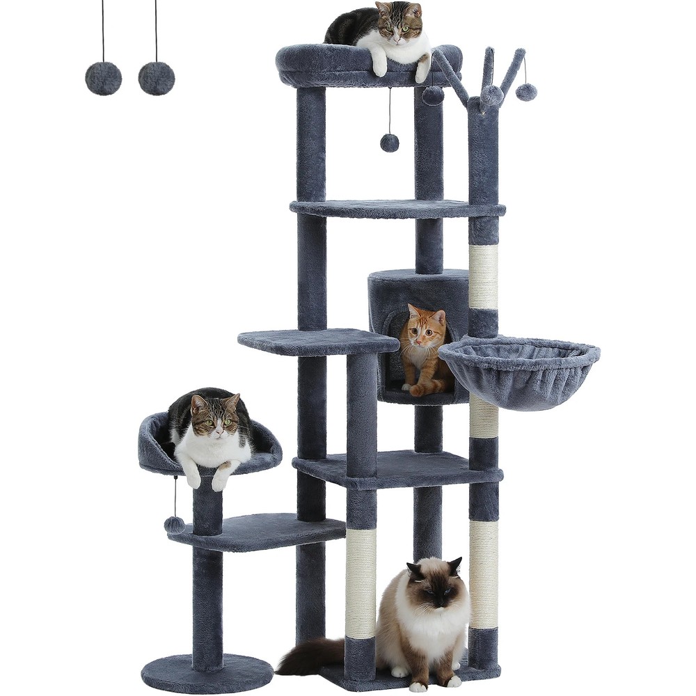 Cactus Tall Cat Tree for Large Cat Multi-Level Tower Cat Condo w Scratching Post