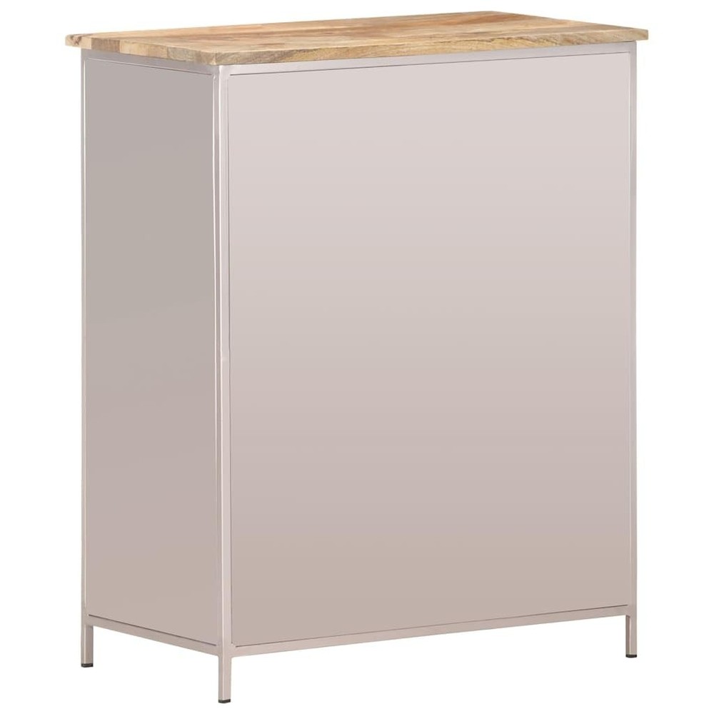 Industrial Sideboard Bicycle Chain Design Solid Mango Wood Iron Doors Drawer