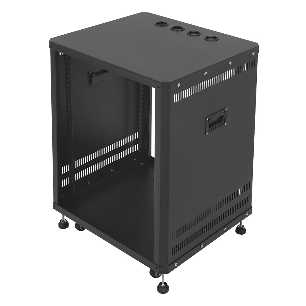15U Audio Rack Audio Rack With Feet & Wheels Rolling Studio Rack Case Holder
