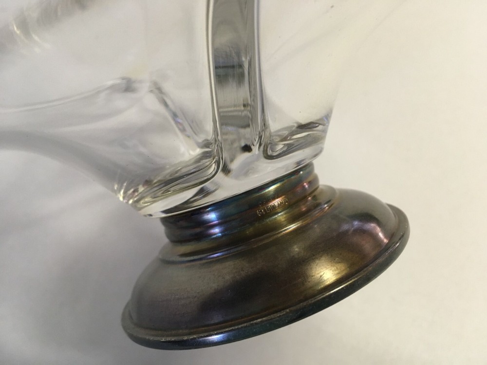 Crown Sterling Silver & Glass Divided Dish