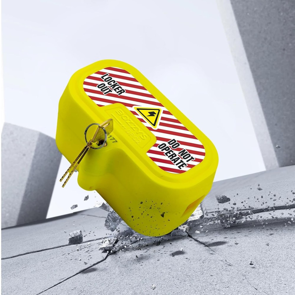 Plug Locks for Power Cords with Keys - Medium Self-Locking Cover (No Padlock Req