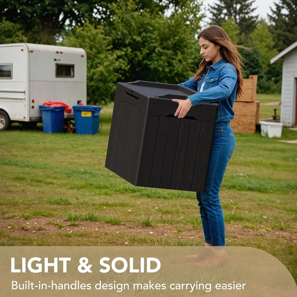 30 Gallon Lockable Deck Box - Safe Storage for Pool Accessories & Garden Tools