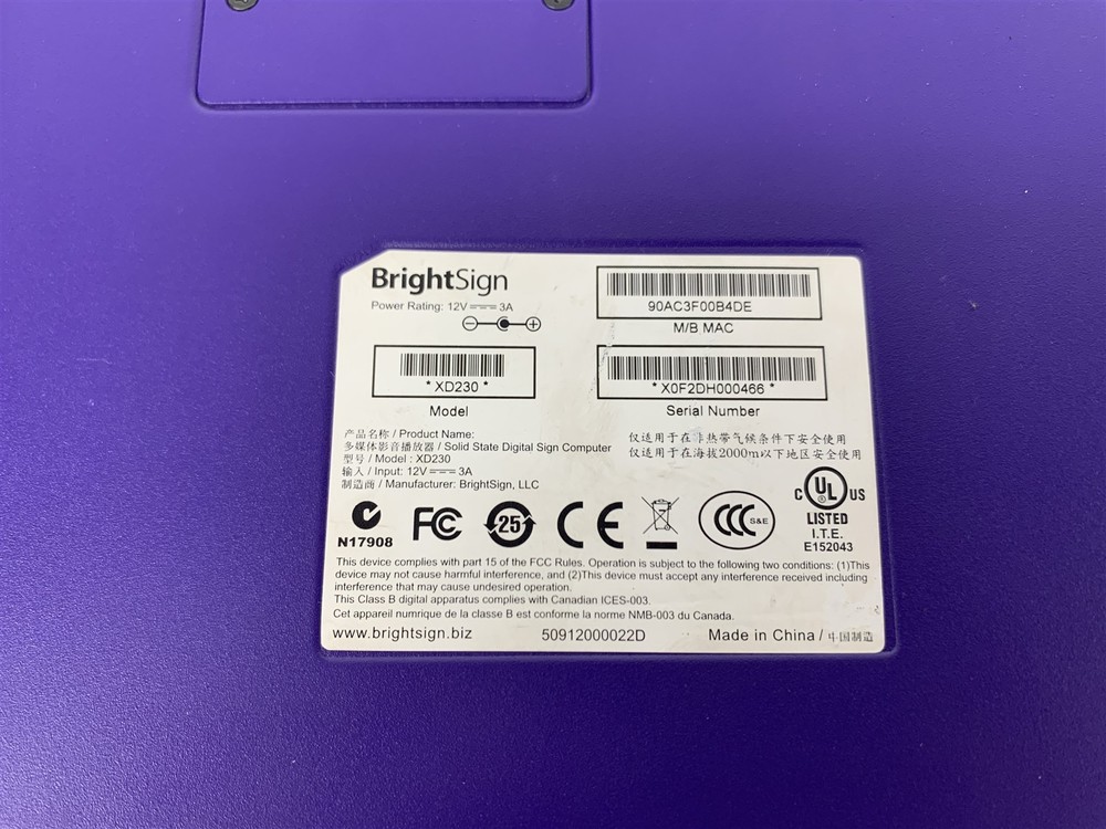 BrightSign XD XD230 Networked Digital Signage Player