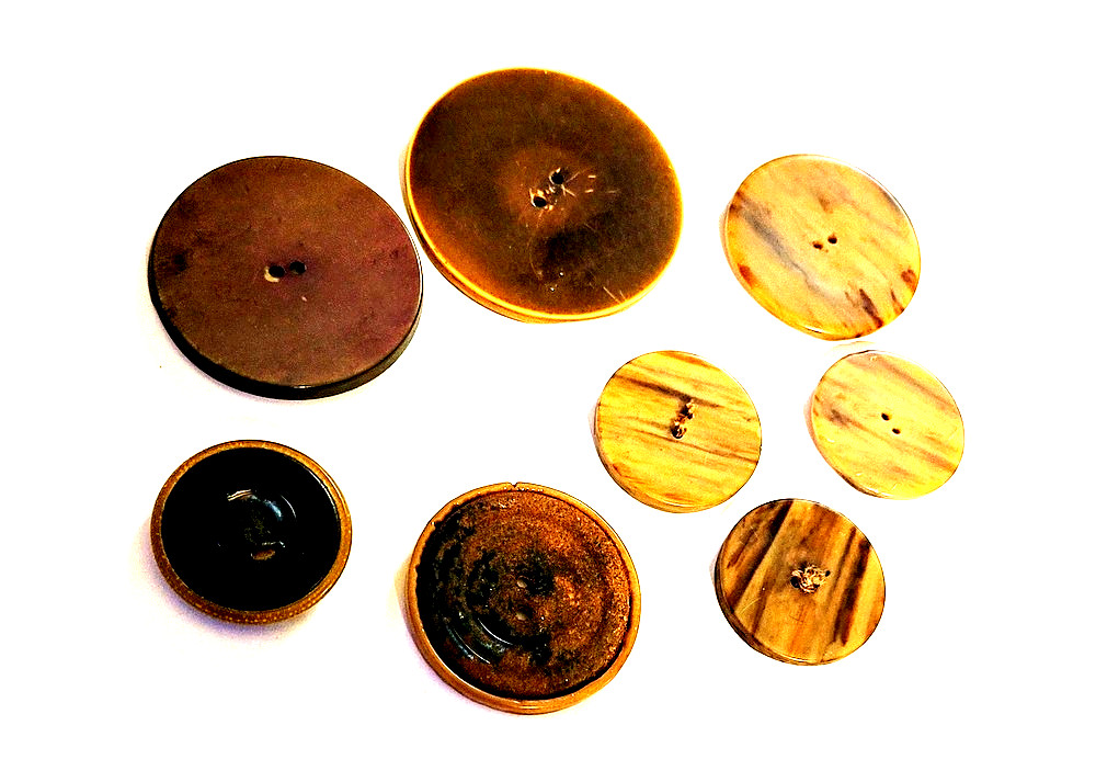 Vintage Assorted Plastic Buttons Largest Measures 1 7/8th"