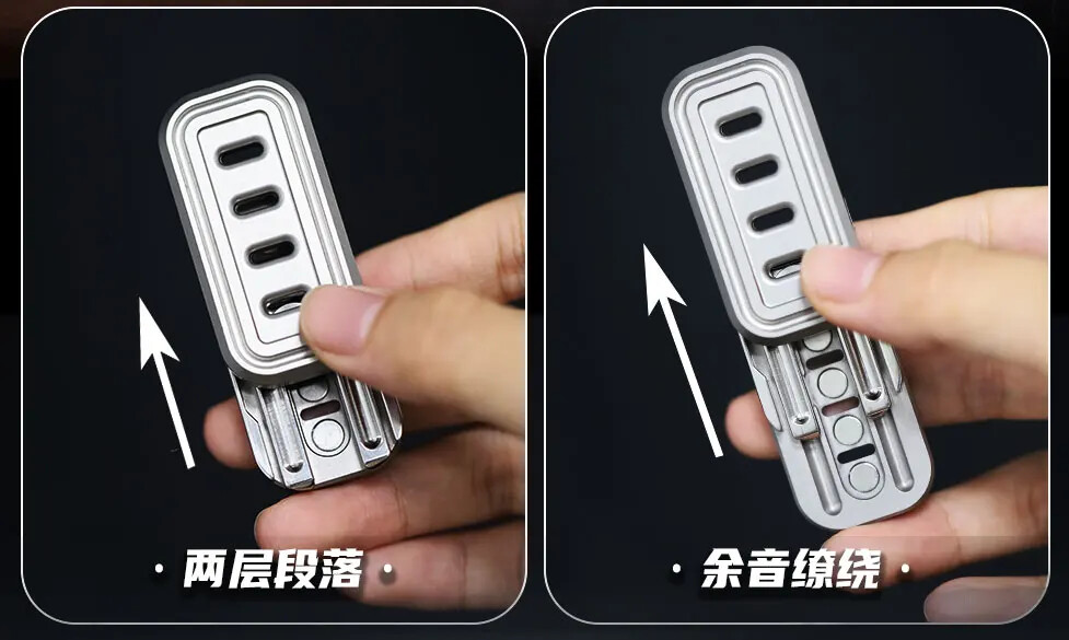 EDC Titanium Alloy Push Slider Mechanical Toys Intensive Decompression Tool Gift