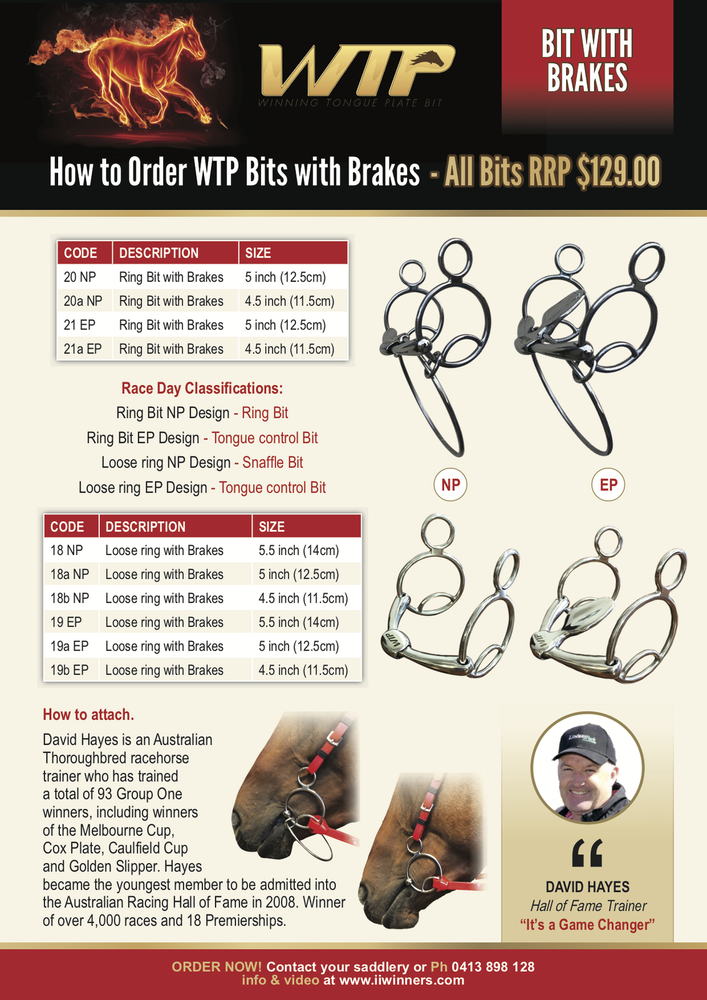 Winning Tongue Plate Bit - Dee Snaffle Eggbutt Lightweight