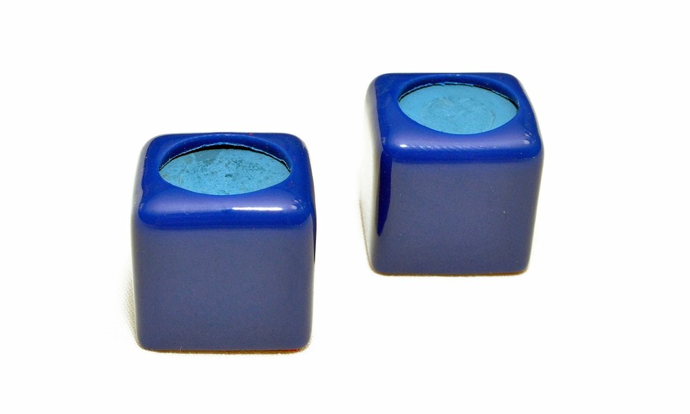 ( 2 ) Billiard Pool Table Cue Chalk Holder Blue W/ Master's Chalk Chalker