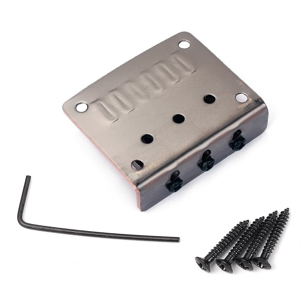 Adjustable 3 String Chrome Hard-Tail Guitar Bridge for Electric Cigar Box Guitar