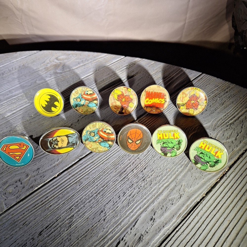 Superhero Drawer Knobs Marvel , Superman, Spider-Man, Hulk, Batman Set Of 11
