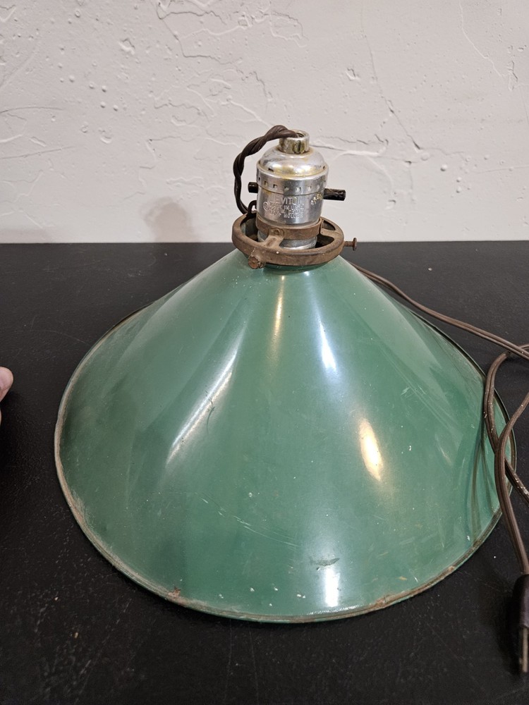 Classic Green Metal Shop Light