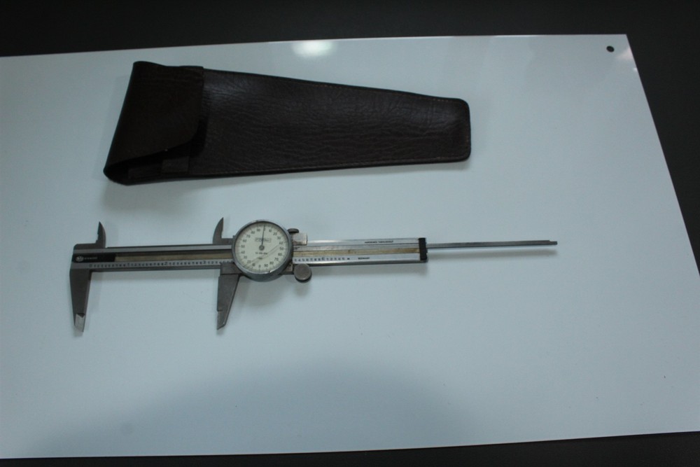 Vintage Fowler 6" Dial Caliper With Protective Case Tested Working