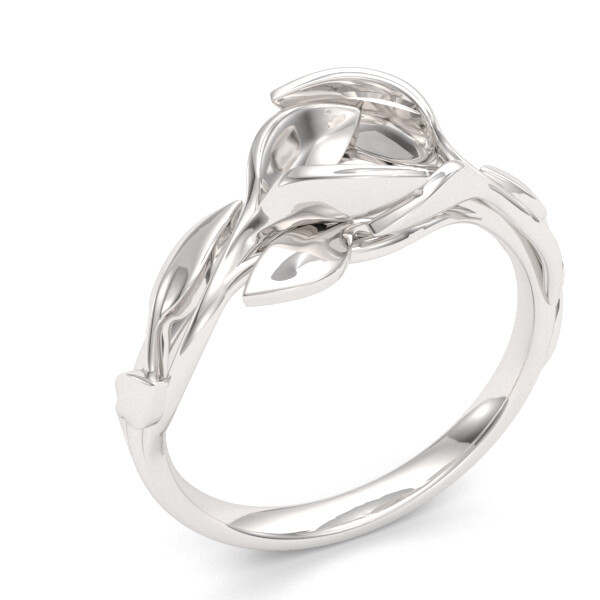 Floral-Leaves Engagement ring