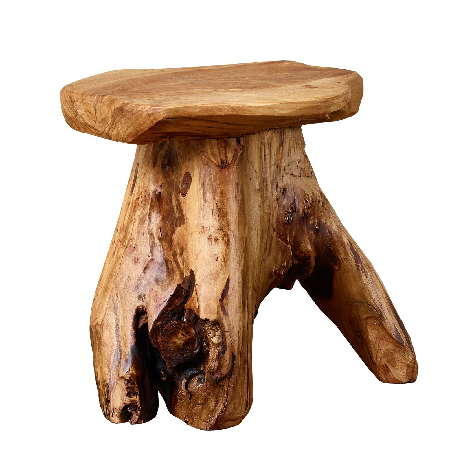GREENAGE Natural Cedar Mushroom Stool Plant Stand Nightsstand Side Table 13.5" H