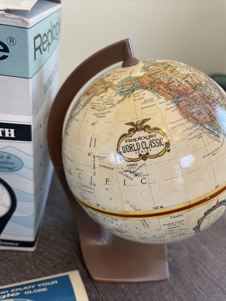Vintage Replogle World Globe “The Zenith” With Box And Manual
