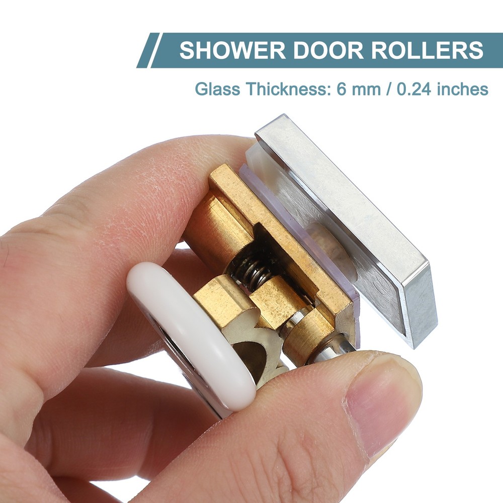 2 Pcs 26mm Double Shower Door Rollers Copper Bottom Wheels Copper Tone