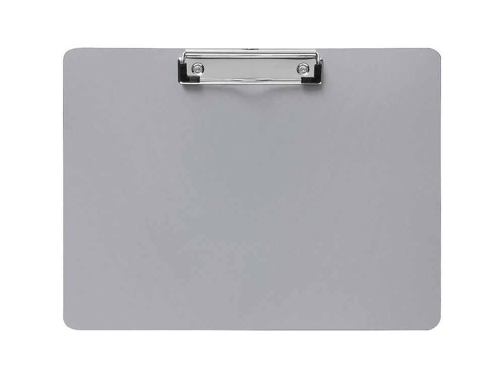 Business Source Landscape Plastic Clipboard - 8 1/2" x 11" - Plastic - Silver -