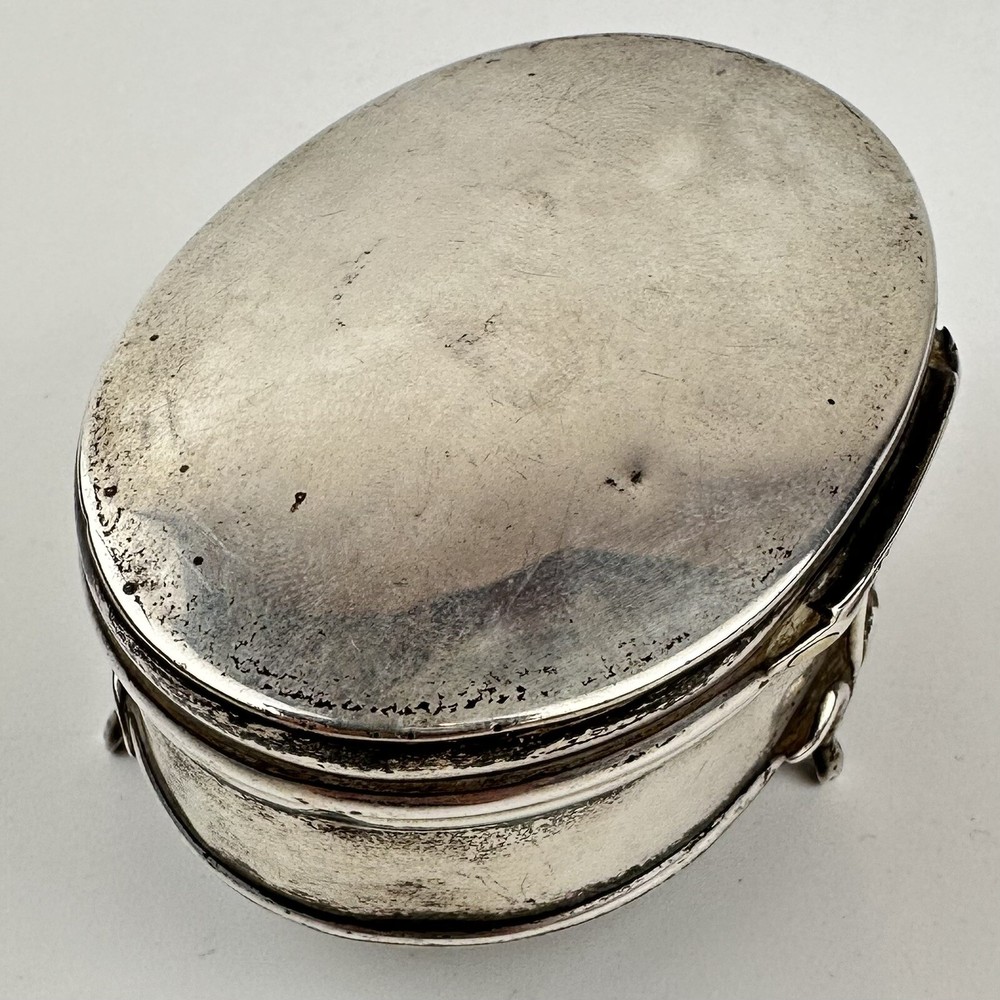 Antique Solid Silver Jewellery Box Saunders & Shepherd 1918 7cm