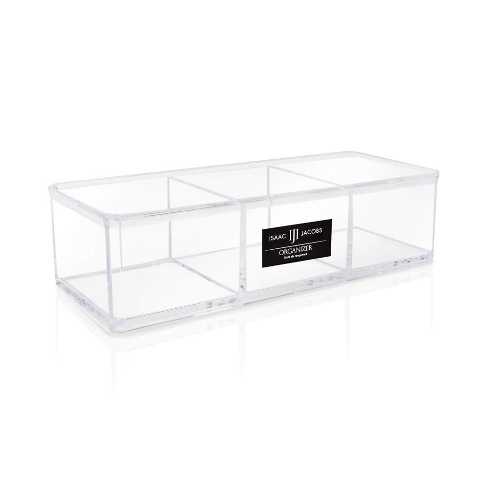Clear Acrylic 3 Section Organizer- Three Compartment Drawer Tray and Storage ...