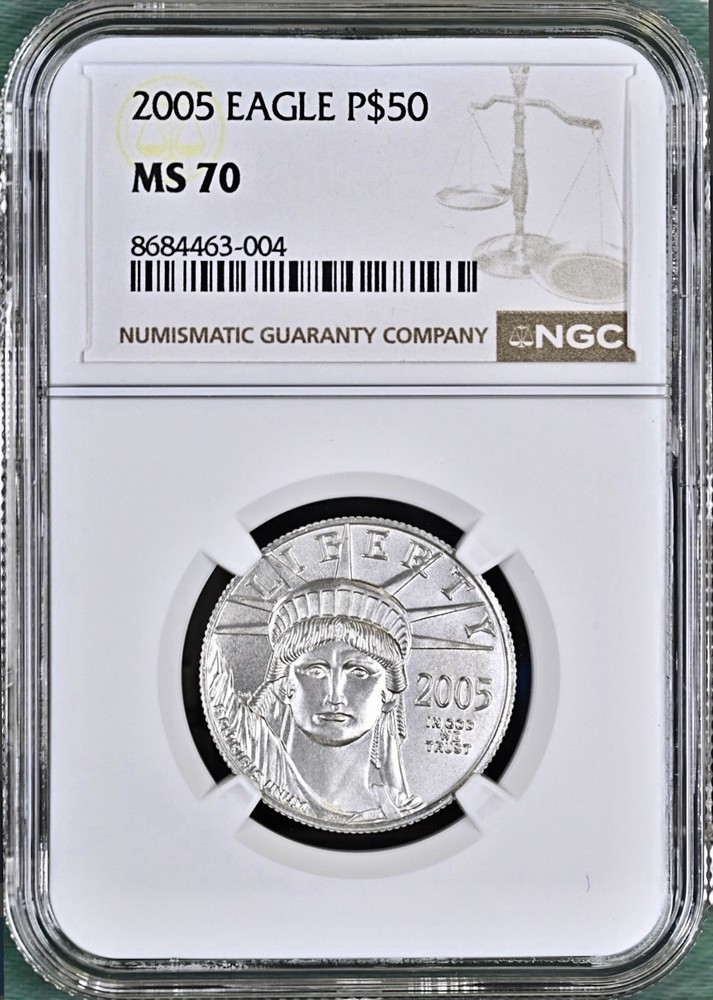 2005 PLATINUM AMERICAN EAGLE $50 NGC MS70