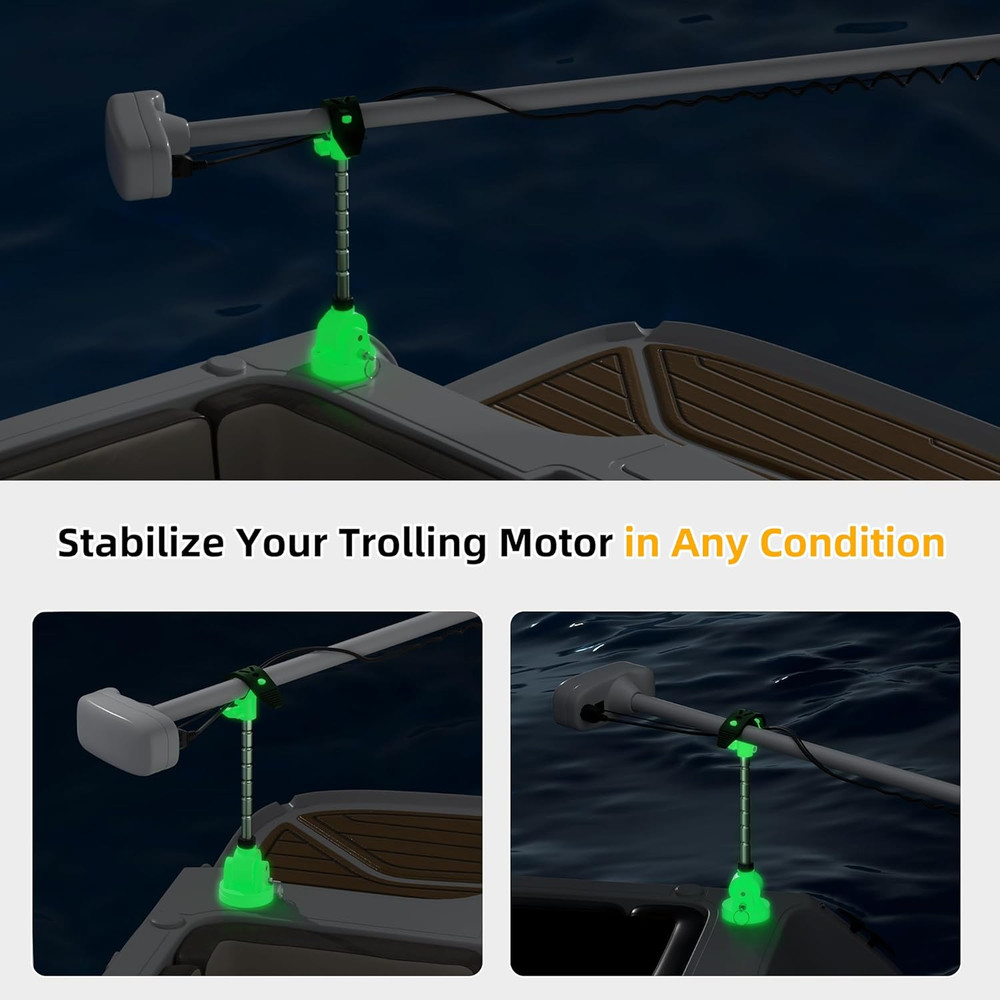 Trolling Motor Stabilizer Glow in the Dark Support Mount, with Extra Adjustable