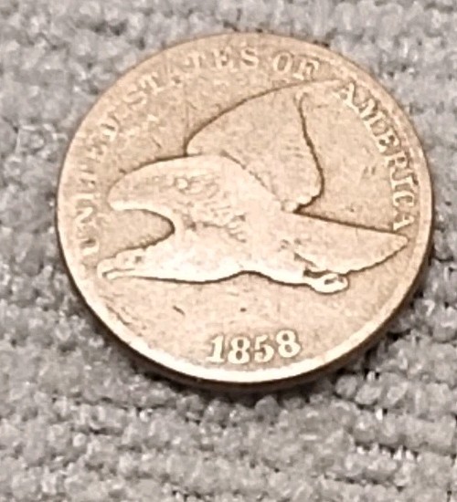 USA 1c~ One Cent~ Flying Eagle Cent 1858~* G~ Coin