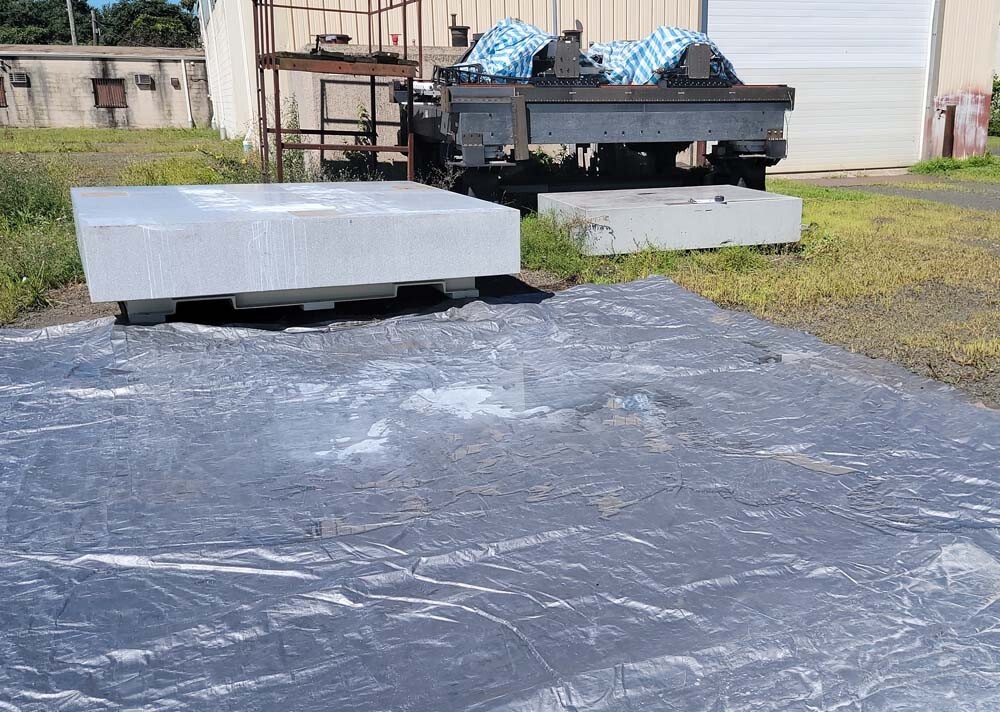 Large granite table on stand, Inv 46276