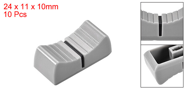 10pcs Console Mixer Slider Fader Knobs Replacement for Potentiometer Gray