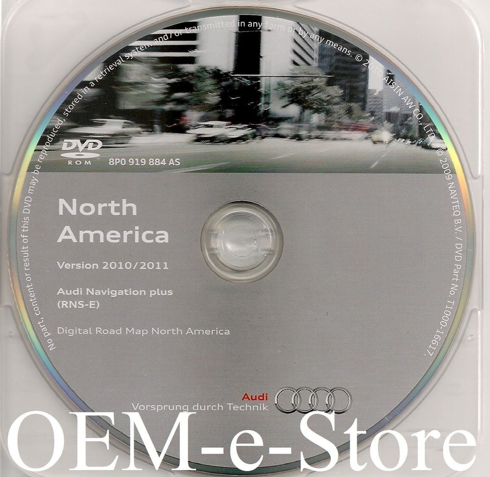 2008 2009 2010 2011 2012 Audi R8 TT A3 RNS-E Navigation DVD Map U.S Canada Map