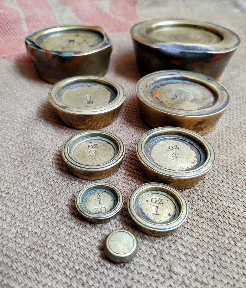 Large Unusual Antique Postal Scale Weights