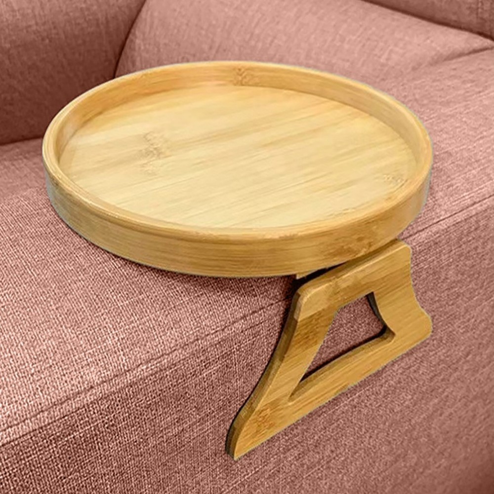 Sofa Arm Tray Table Clip-Bamboo Sofa Clip Side Table-Wide Sofa Arm Table