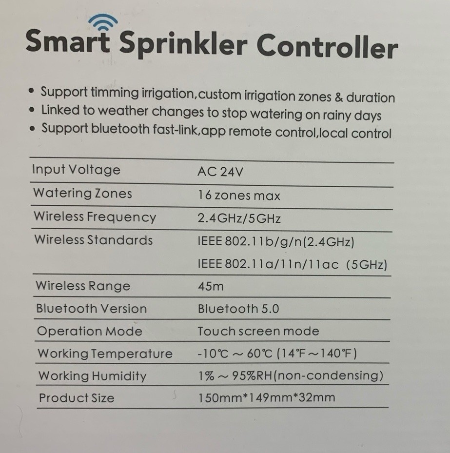 Tuya Smart Sprinkler Controller WiFi Bluetooth 16-Zone Irrigation Timer – New