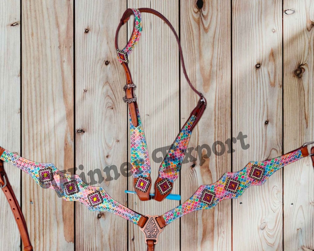 Multicolor Mermaid Horse Tack set