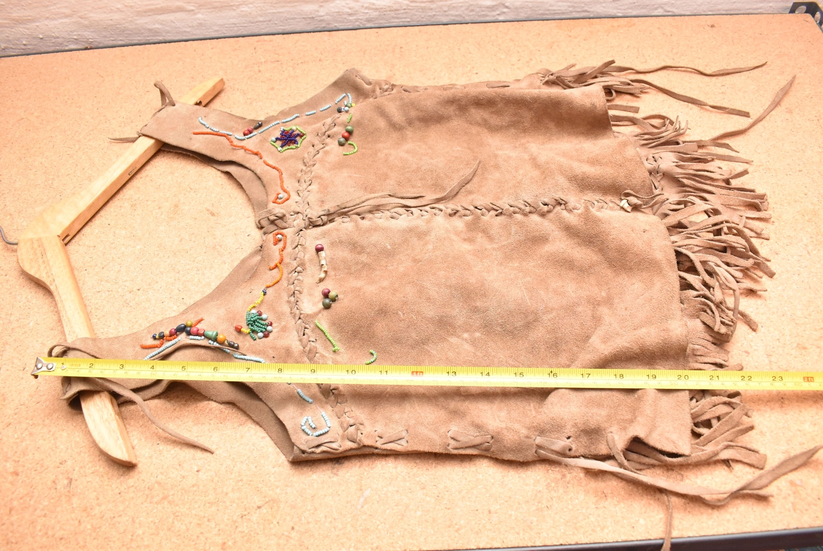 Antique Native American Santee Sioux Indian Beaded Leather Vest Shirt Women's