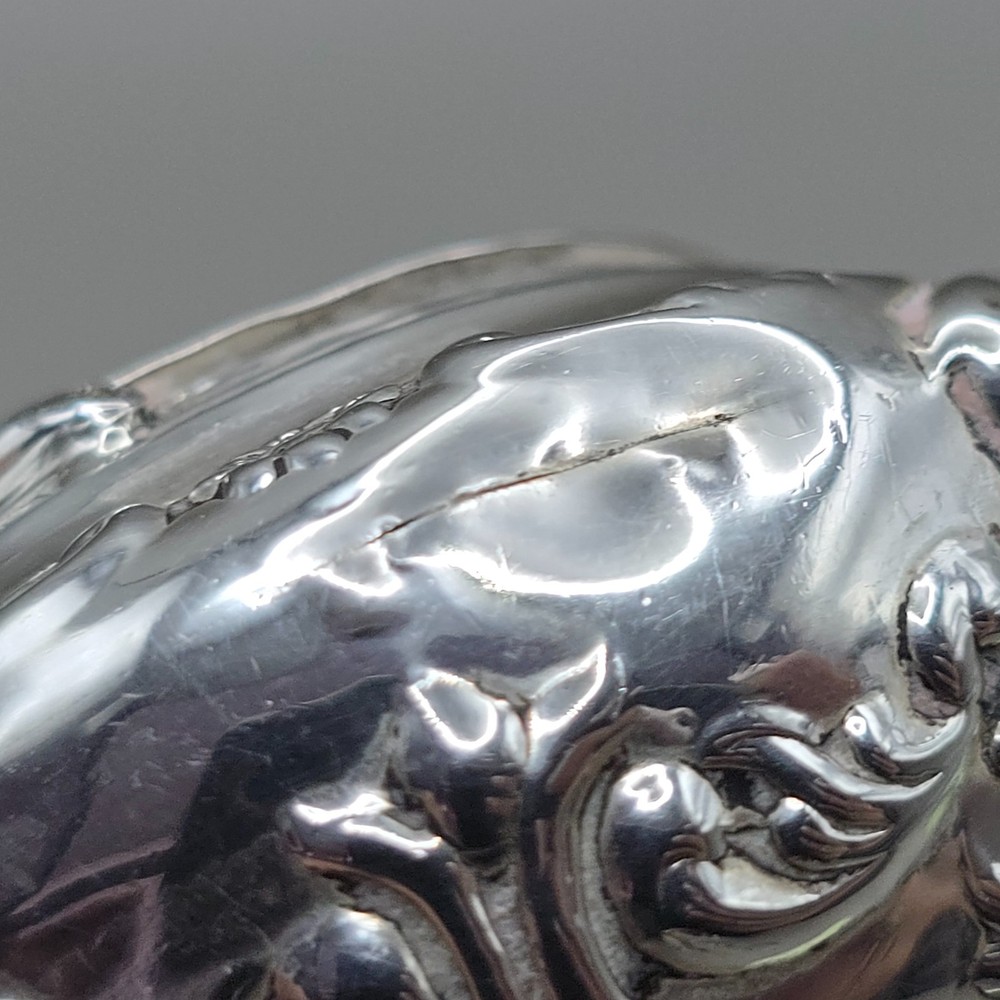 Antique Solid Silver Snuff/Pill Box Birmingham 1901 Gilt Interior Rococo Design