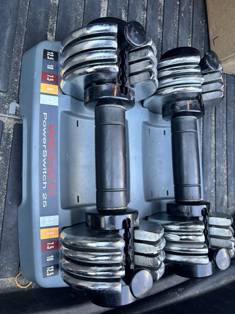 Weider Powerswitch 25 Dumbbell Set (2.5 - 12.5 lb Each) Adjustable Weights